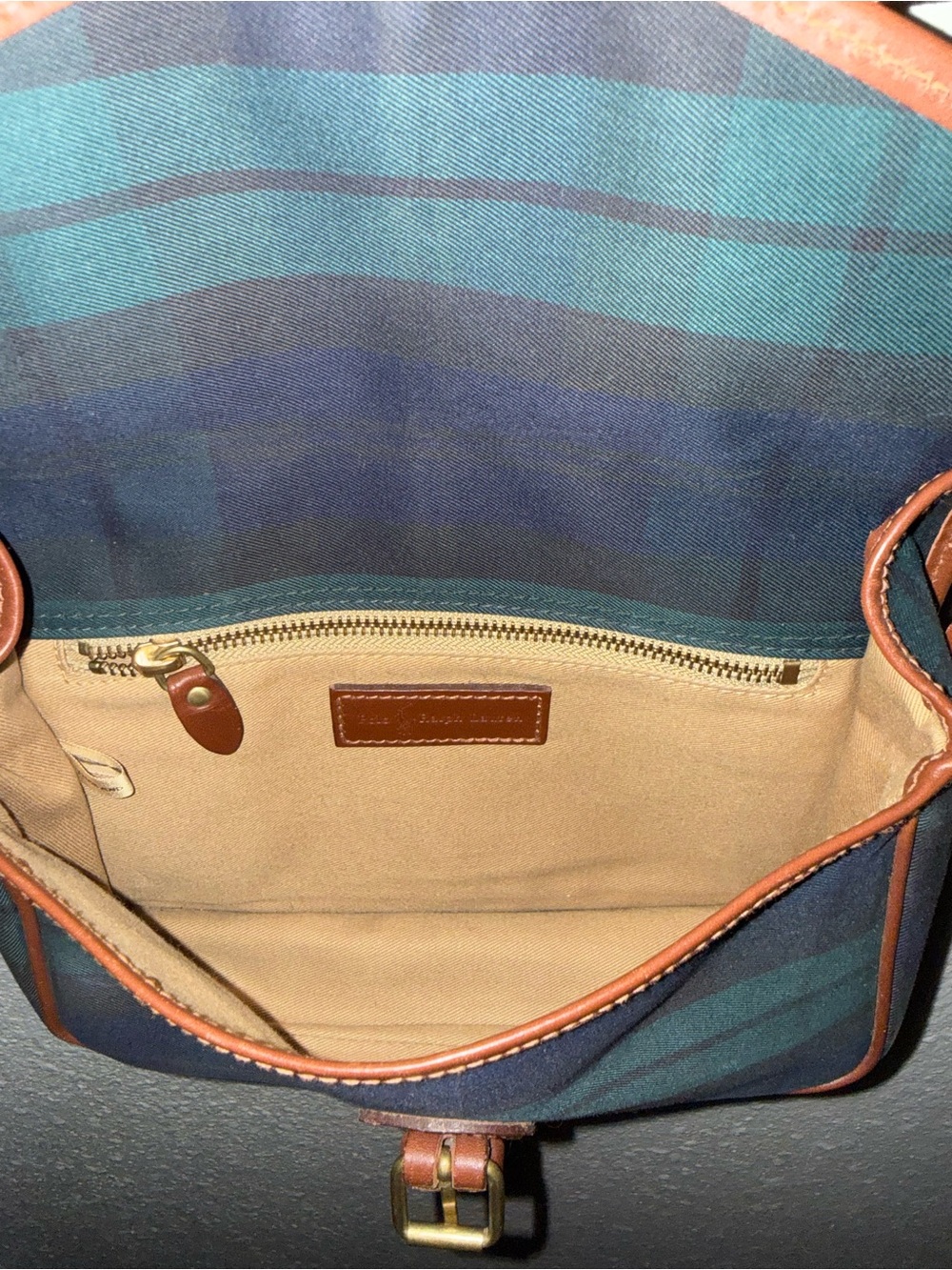 Vintage Polo by Ralph Lauren
Blackwatch Plaid Crossbody Bag
Leather Trim - Picture 7 of 9